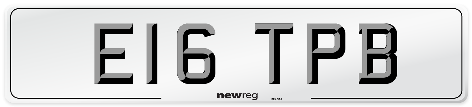 E16 TPB Number Plate from New Reg